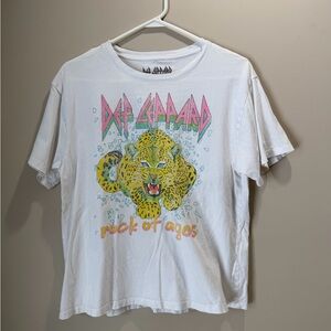 Def Leppard White Graphic Tee